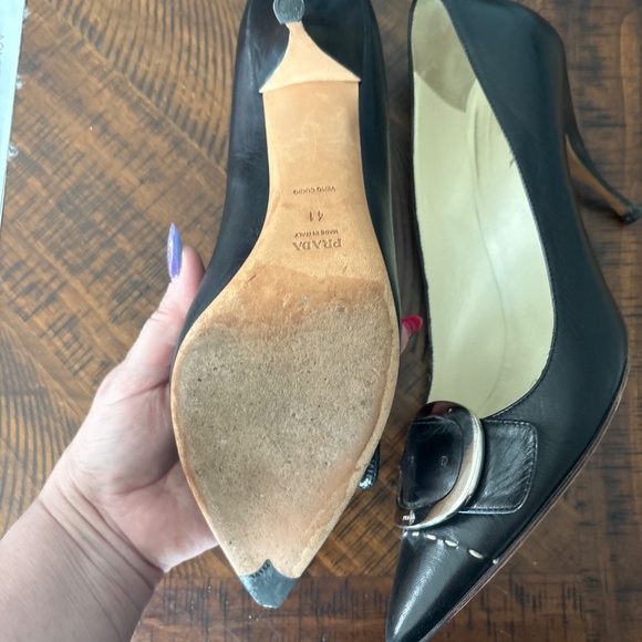 Prada Heels with Silver Buckle Detail - Picture 5 of 5